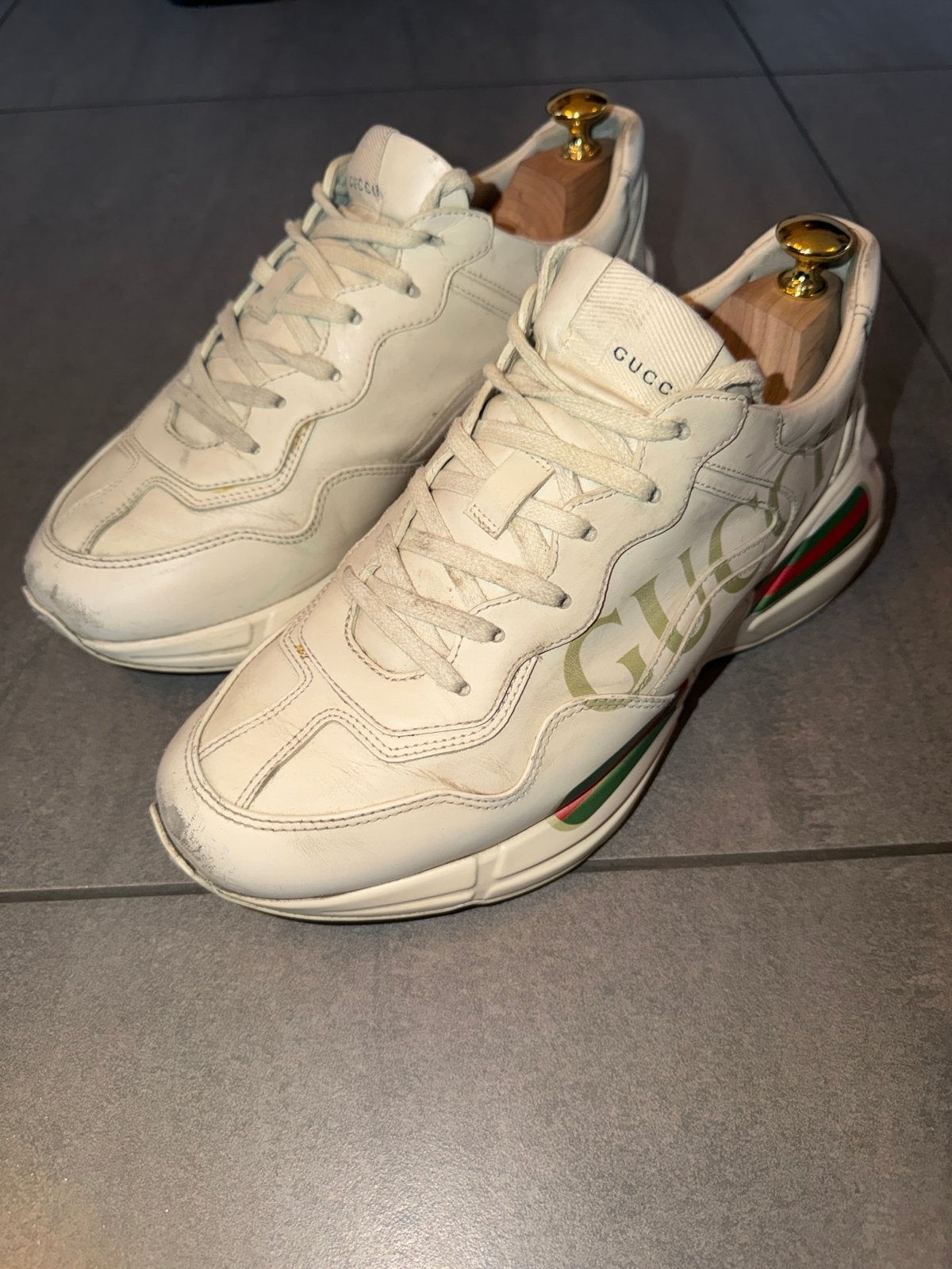 Gucci Rhyton sneakers - Crème wit maat 41, Kleding | Heren, Schoenen, Ophalen of Verzenden, Gedragen, Wit, Sneakers of Gympen