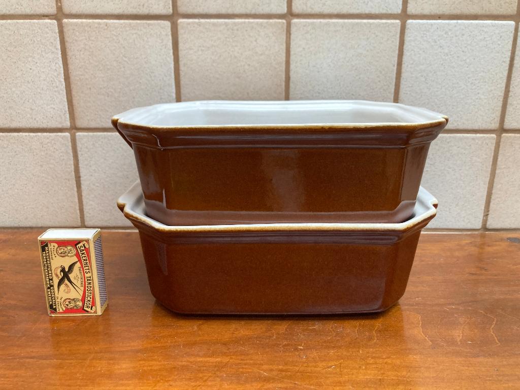 Twee Tellurite Vlaamse bruine keramiek identiek ovenschalen, Overige typen, Ophalen of Verzenden, Zo goed als nieuw, Steen/keramiek