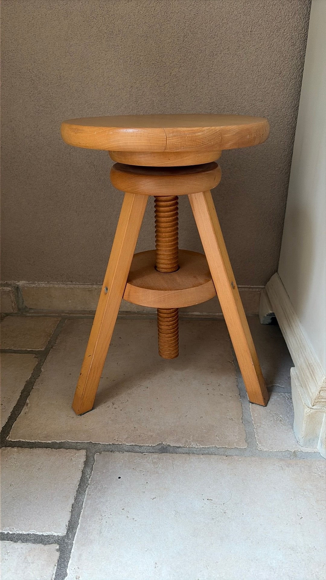 Houten pianokruk, Ophalen, In hoogte verstelbaar, Zo goed als nieuw, Hout