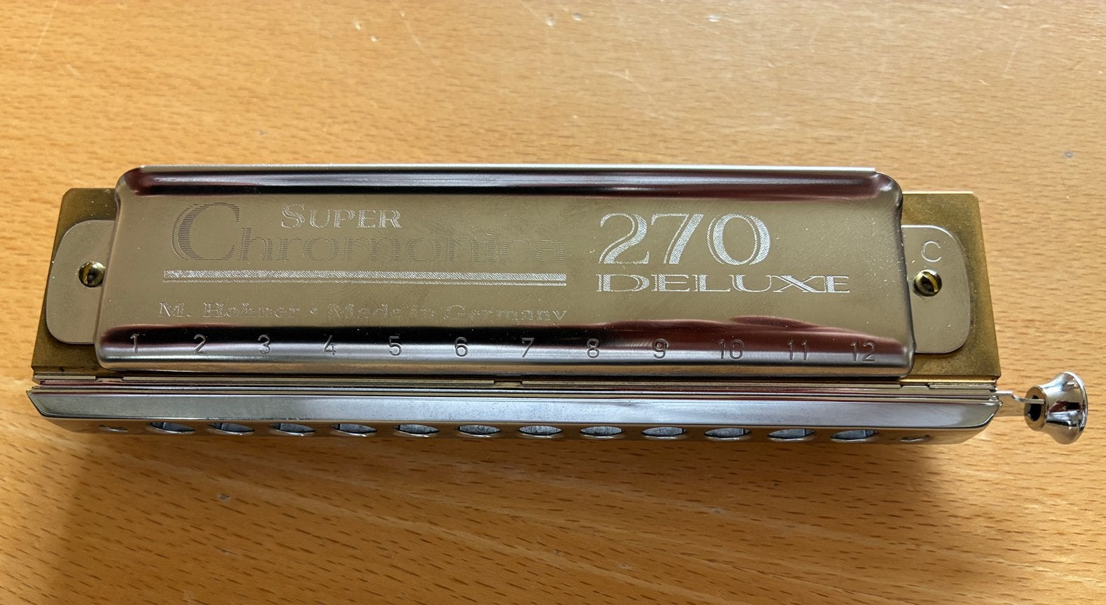 Hohner Super Chromonica 270 Deluxe - chromatische harmonica, Ophalen of Verzenden, Zo goed als nieuw, Met koffer of doosje, C-mondharmonica