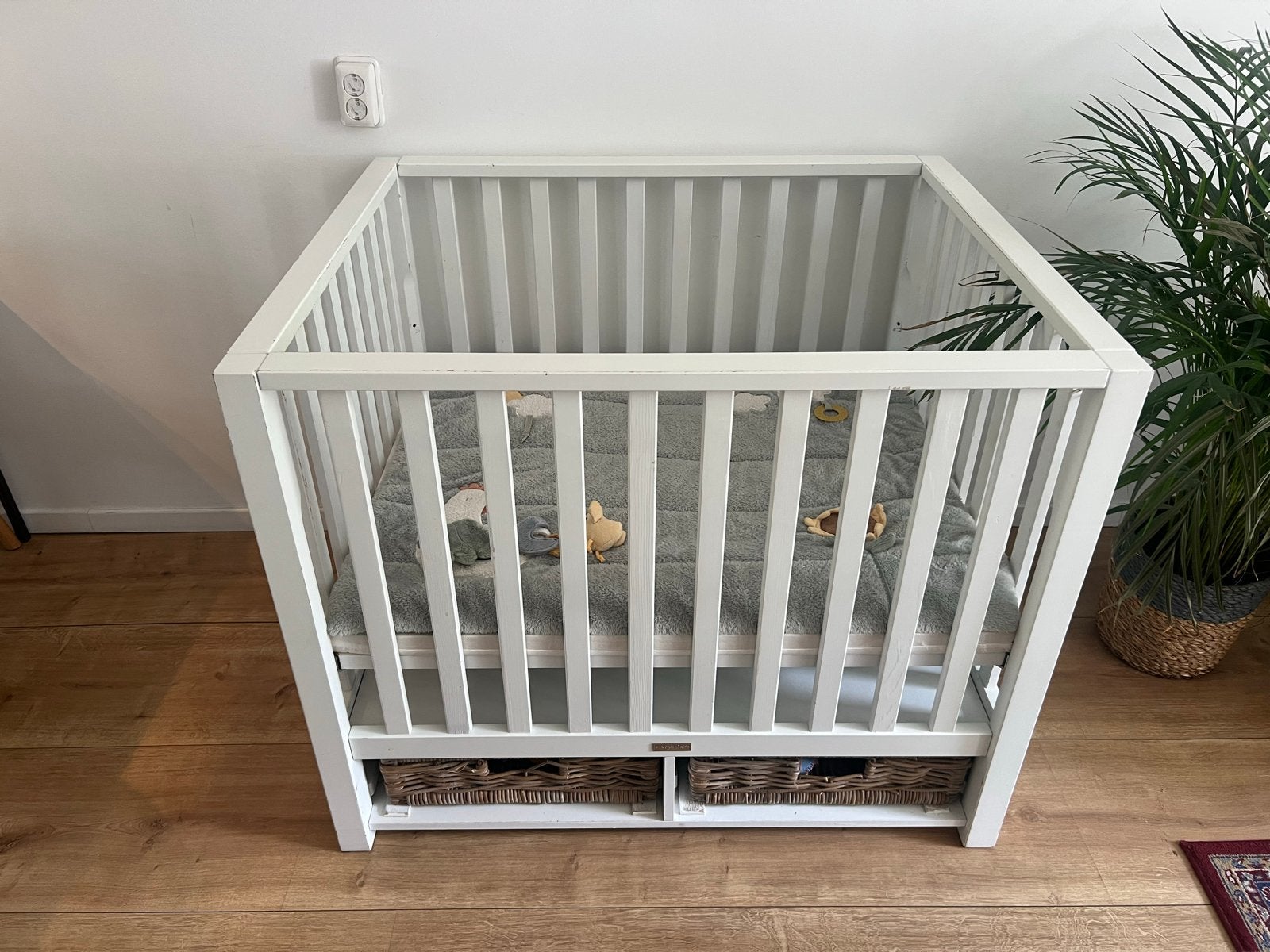 Baby box met opbergmanden wit, Ophalen, Gebruikt, Rechthoekig, In hoogte verstelbaar