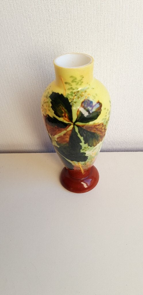 Mooi glazen vaasje 23 cm hoog, Ophalen of Verzenden