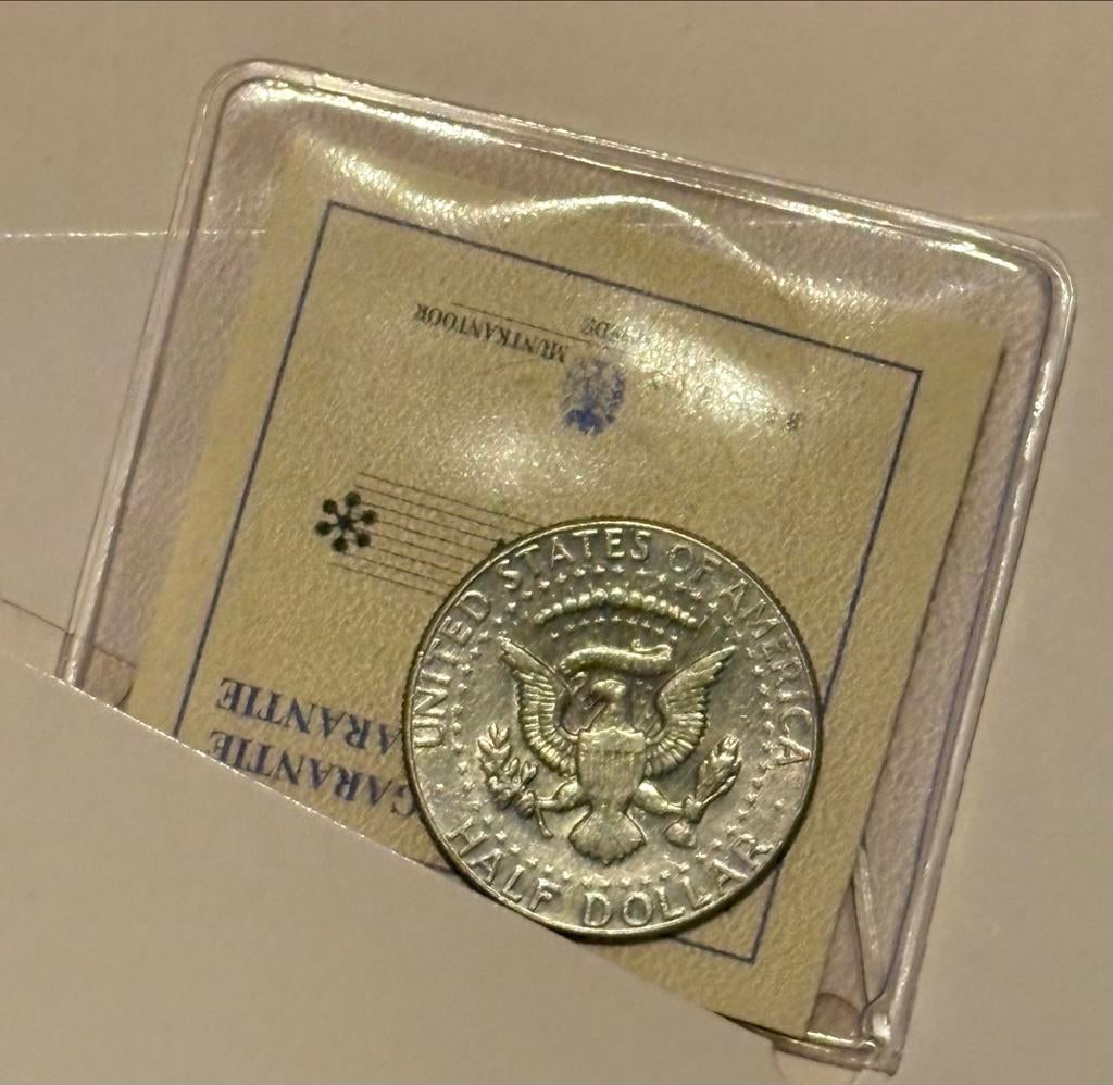 Kennedy Half Dollar munt met certificaat, Ophalen of Verzenden, Overige typen