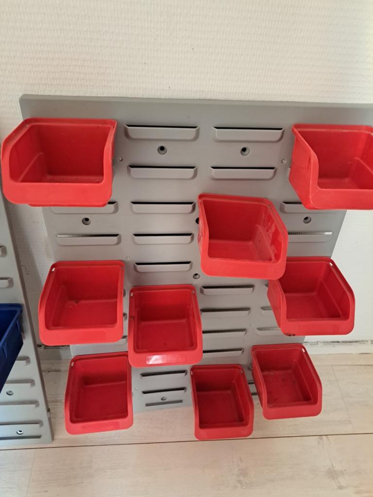 Opbergsysteem met bakjes voor gereedschap of hobby, Ophalen of Verzenden, Gebruikt