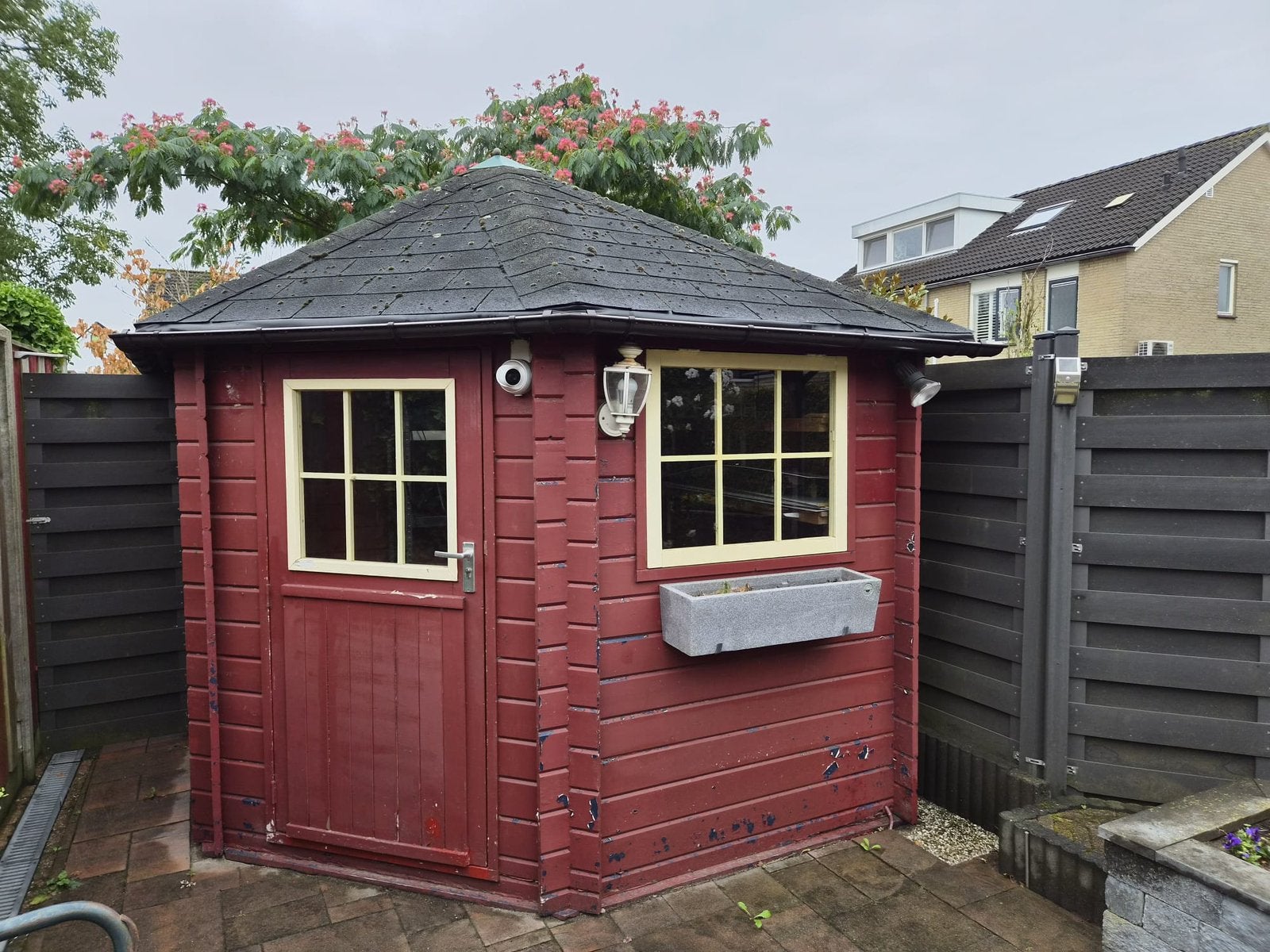 Tuinhuisje 2,5 x 2,5 hoekmodel, Tuin en Terras, Tuinhuizen, Ophalen, 250 tot 500 cm, Hout, 200 tot 400 cm