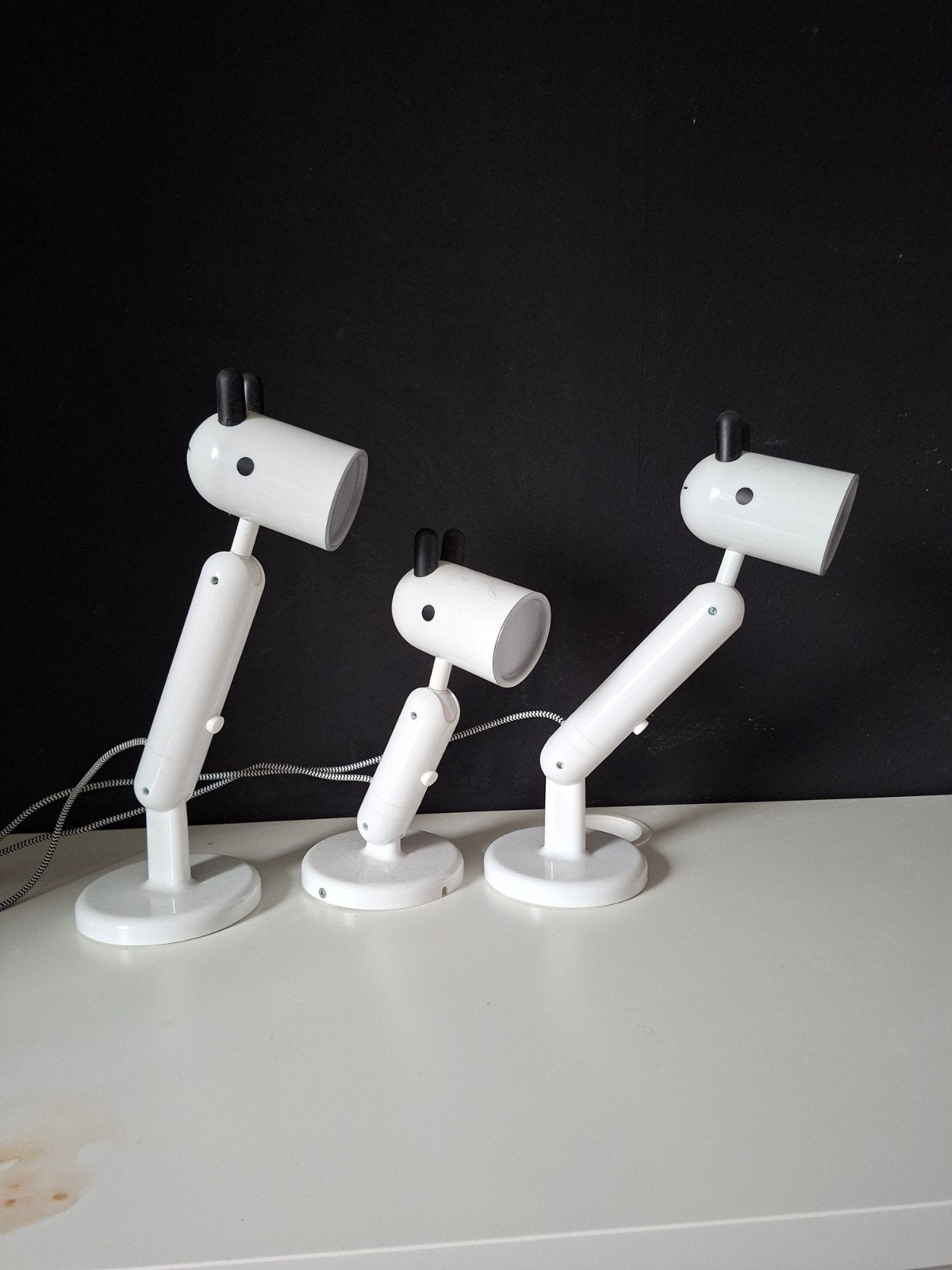 Set van 3 IKEA krux burealamp - wit, modern design, Ophalen, Kunststof, Gebruikt, Kinderlamp