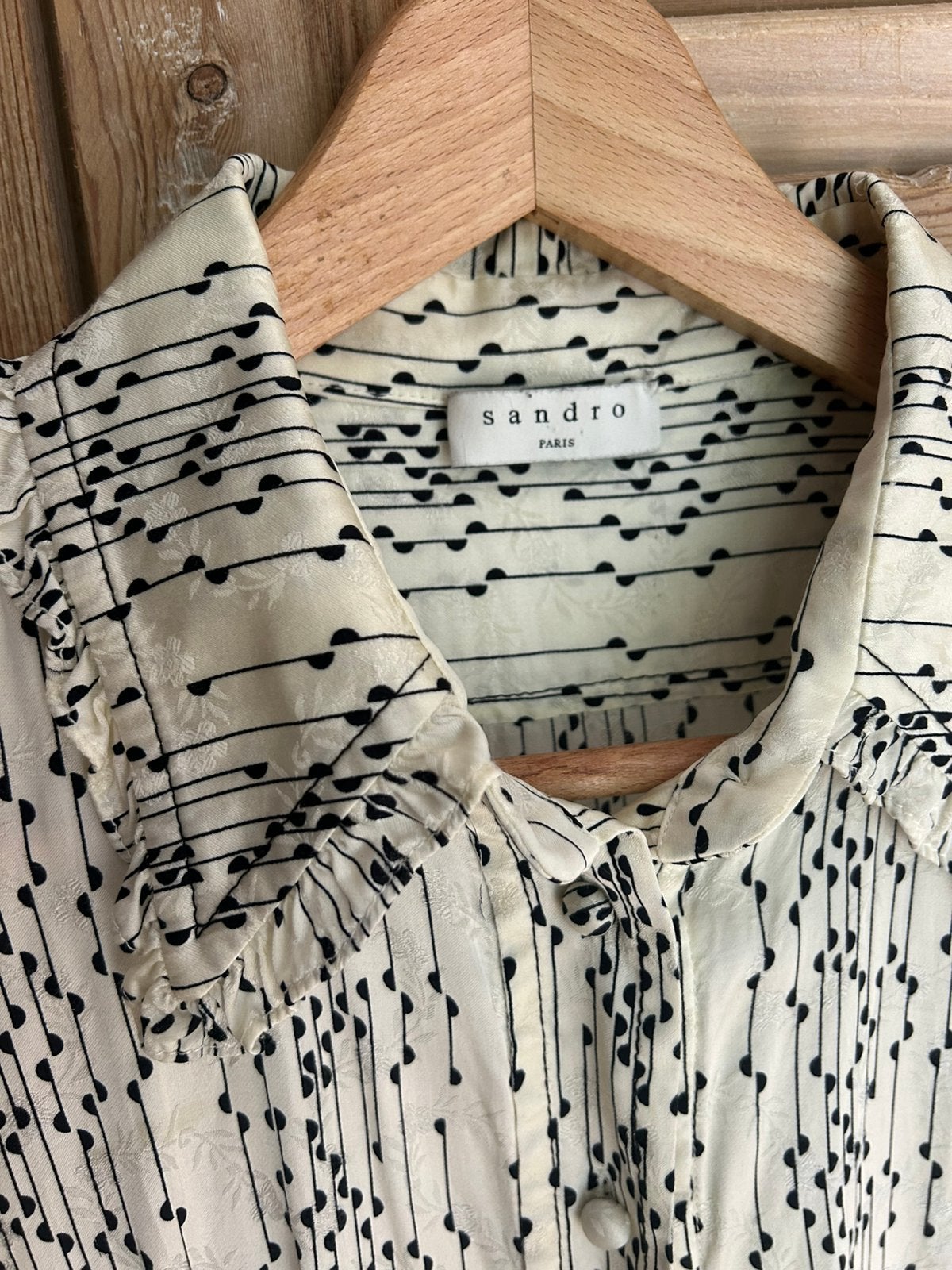 Sandro blouse L valt als 40, Ophalen, Zo goed als nieuw, Maat 38/40 (M), Beige