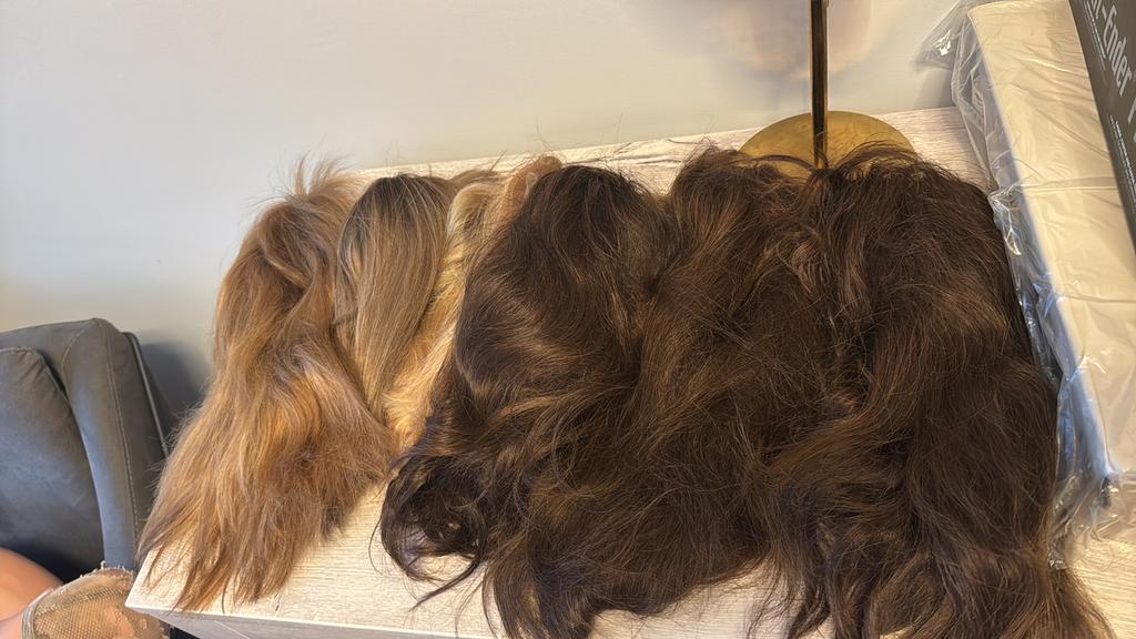 6 pruiken echt haar, Ophalen of Verzenden, Zo goed als nieuw, Pruik of Haarverlenging