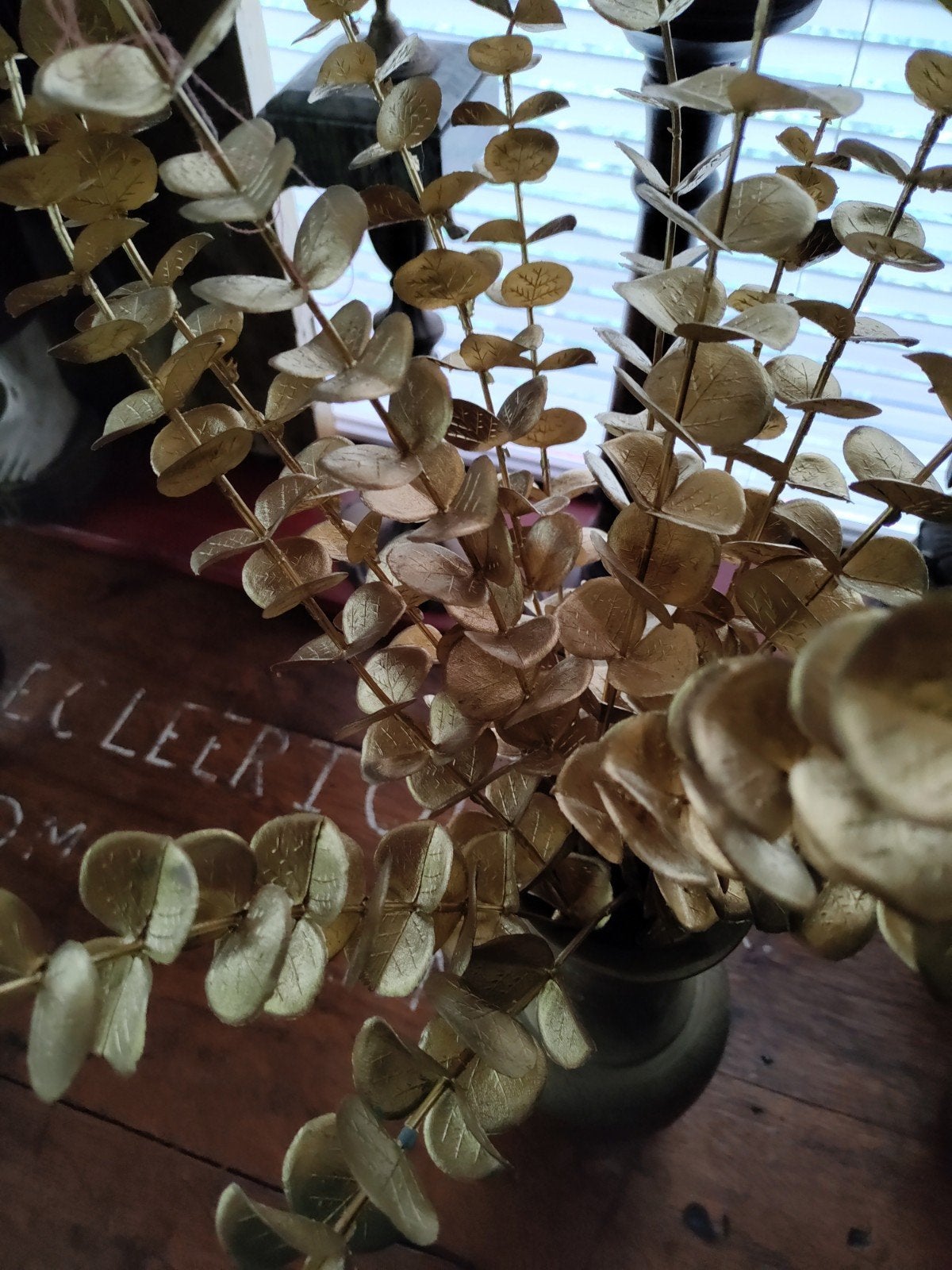 Eucalyptus hoge takken, goud, Ophalen of Verzenden