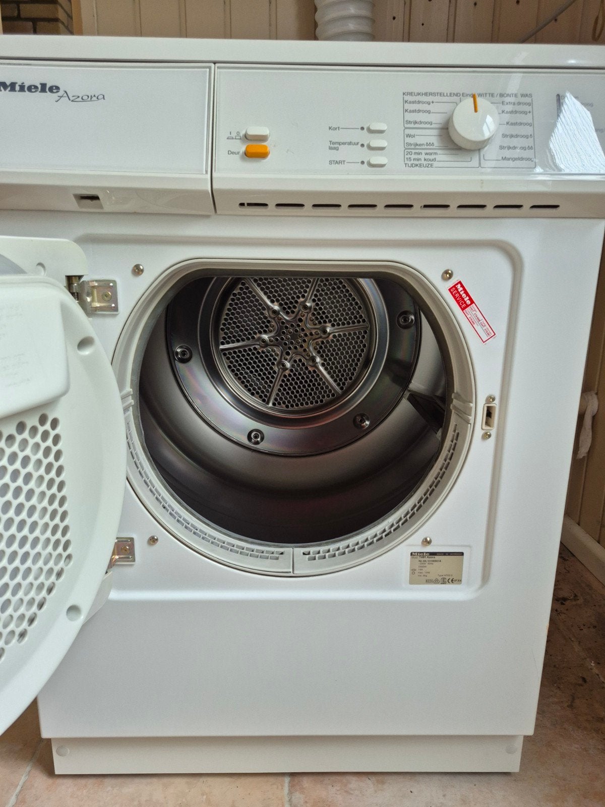 Miele Azora Luchtafvoer Wasdroger - Goede Staat, Ophalen, 6 tot 8 kg, Luchtafvoer, 85 tot 90 cm