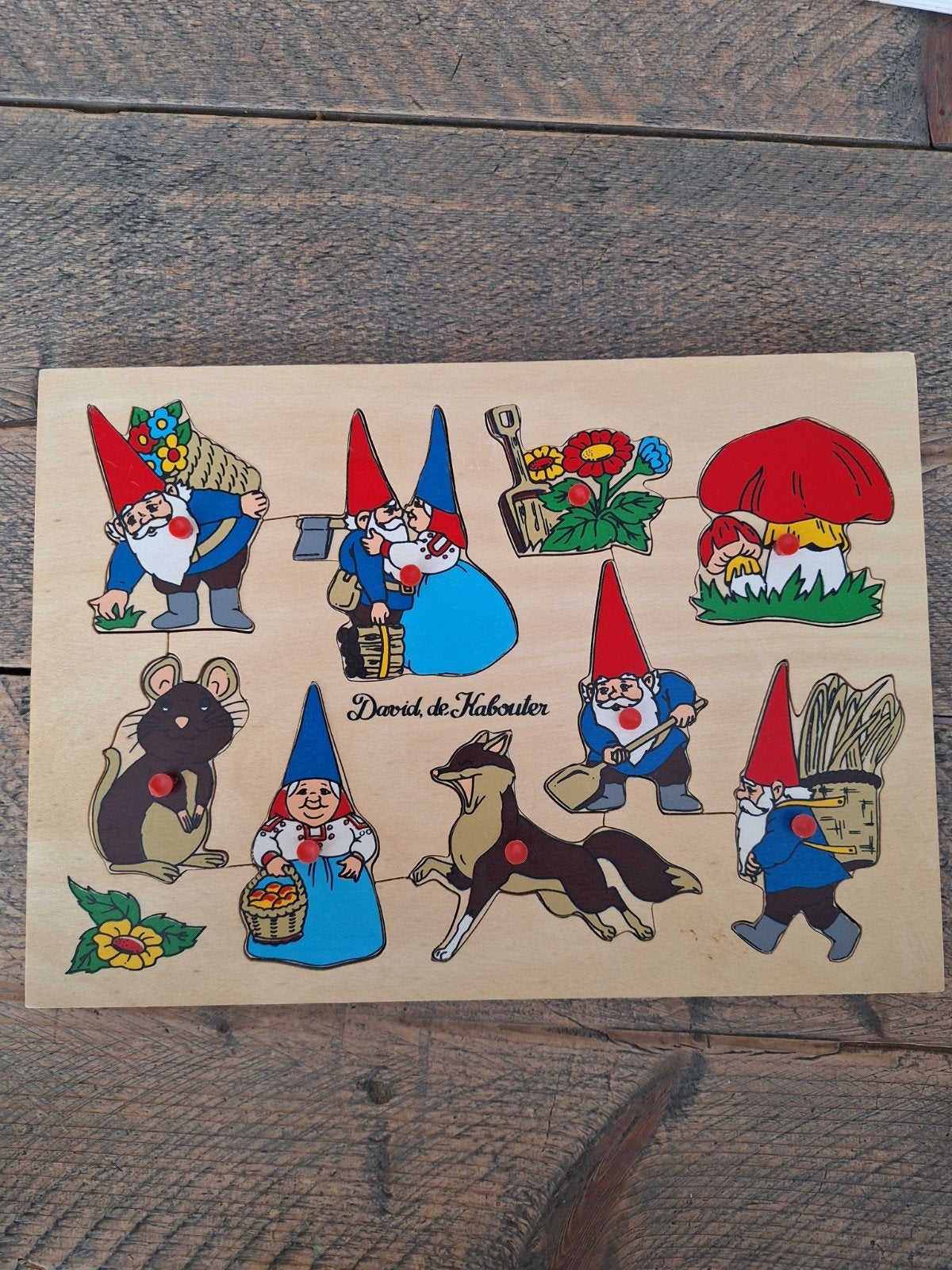 David de Kabouter puzzel - Compleet en in goede staat, 2 tot 4 jaar, Gebruikt, Ophalen of Verzenden, Van hout
