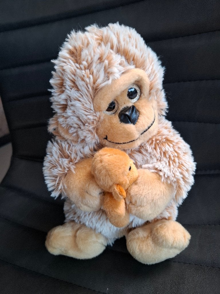 PAWS by Dino aapje knuffel met baby – zachte pluche knuffel, Ophalen of Verzenden, Zo goed als nieuw, Overige typen