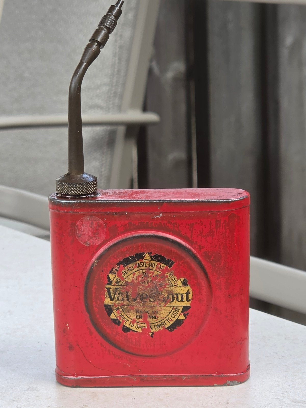 Valvespout Olie blik England, Verzamelen, Ophalen of Verzenden, Gebruikt, Overige