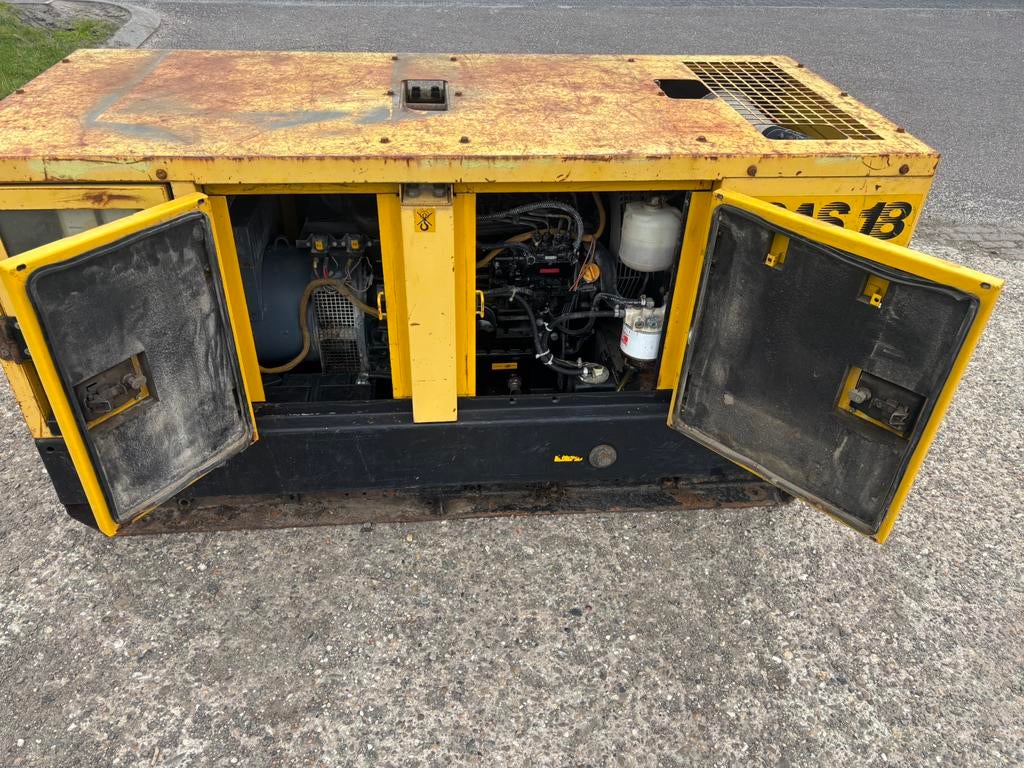18 KVA aggregaat 230/400V Atlas Copco QAS18 diesel generator, Ophalen, Gebruikt, 10 tot 30 kVA, Elektrisch startend