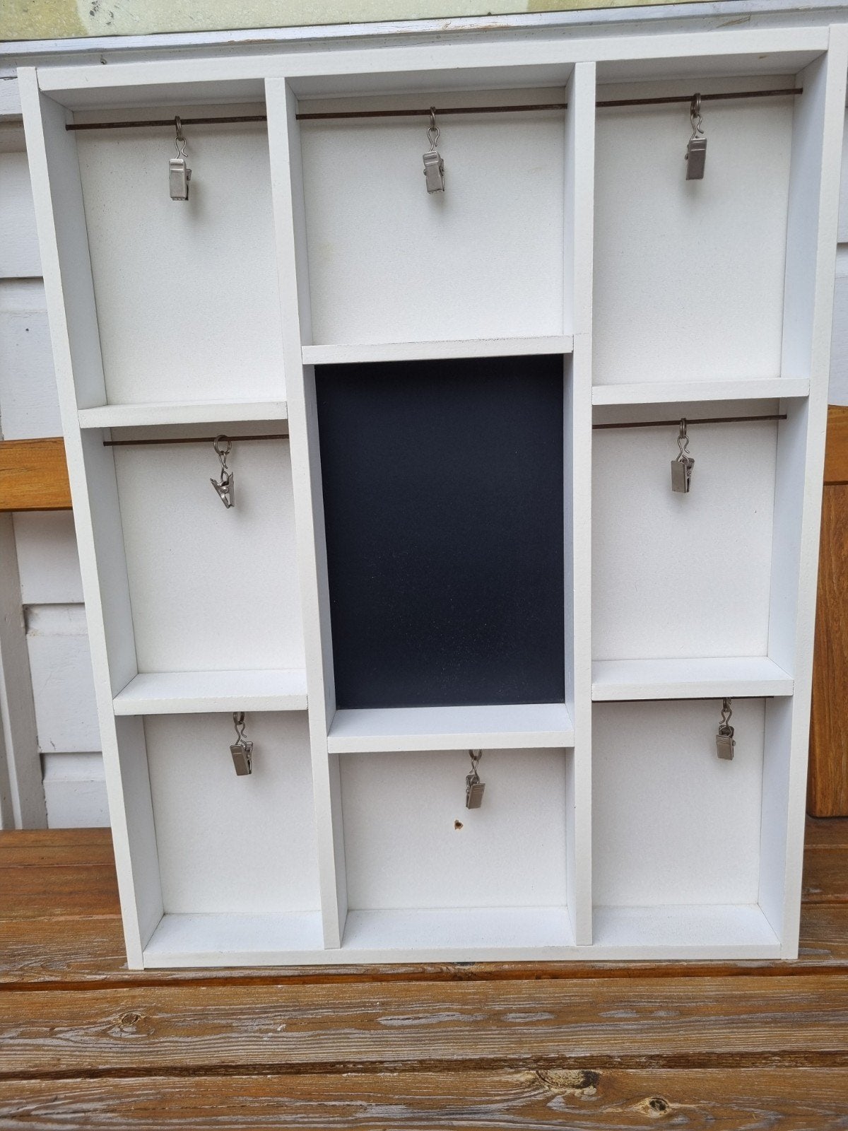Wit houten memobord met knijpertjes, Ophalen, Gebruikt, Overige typen
