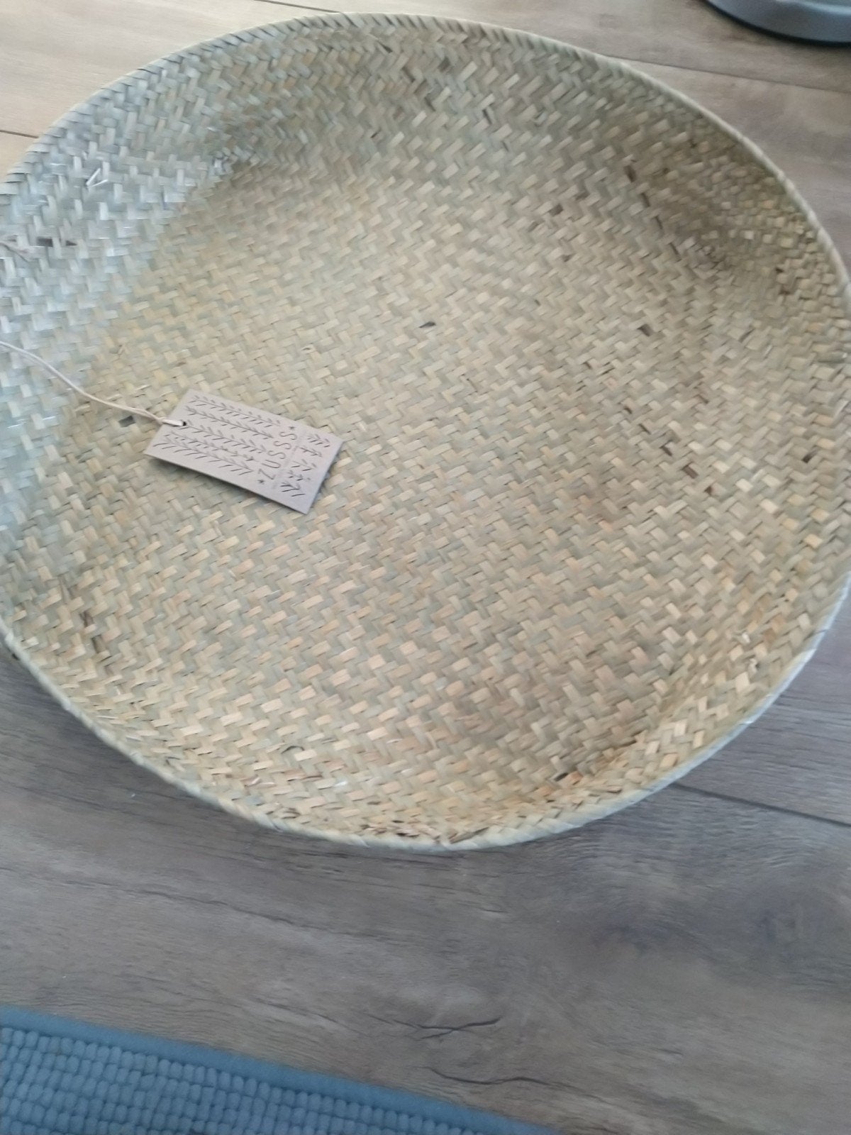 Ronde rieten mand  - Dienblad - Decoratie, Ophalen, Gevlochten, Mand, Rond