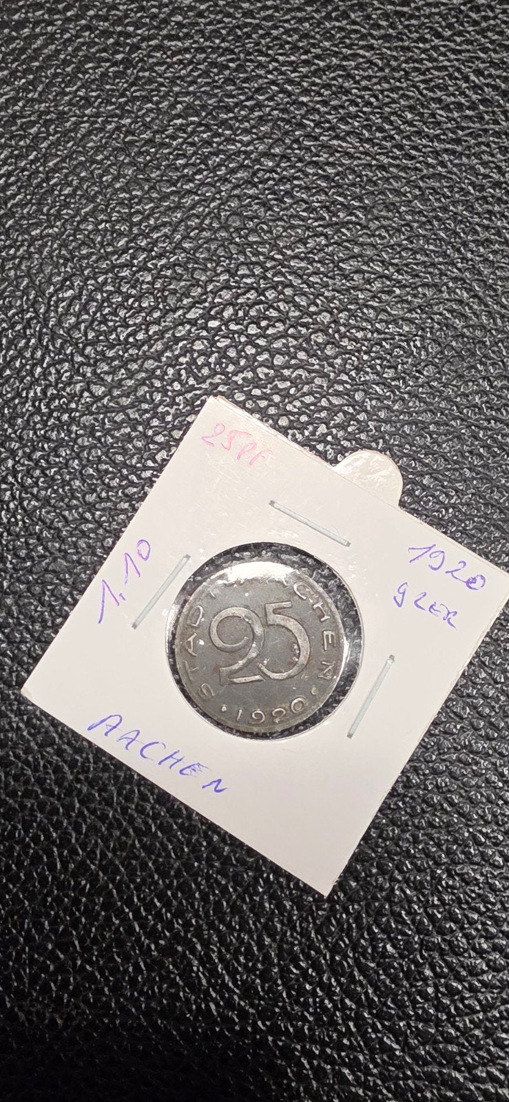 Duits notgeld 25 pfennig 1920 Aachen 1.10 ijzer, Ophalen of Verzenden, Duitsland