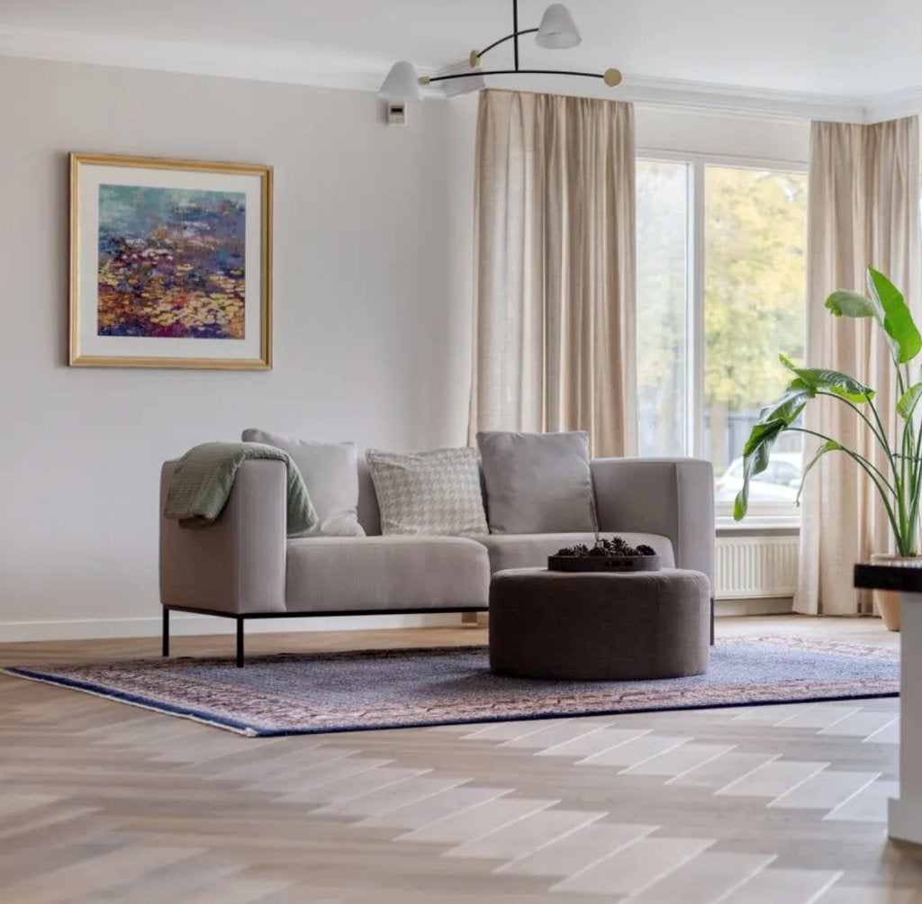 Crate&Barrel 3.5-zits bank, donkergrijs velour, Hout, 75 tot 100 cm, Ophalen of Verzenden, Zo goed als nieuw