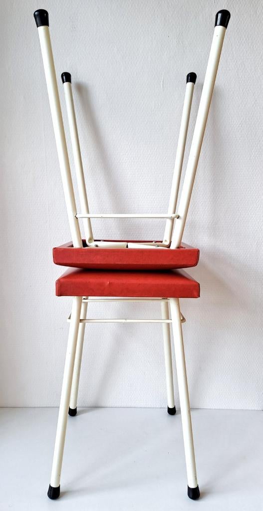 Set van 2 Brabantia krukjes met oranje skai bekleding, Ophalen, Gebruikt, Staal