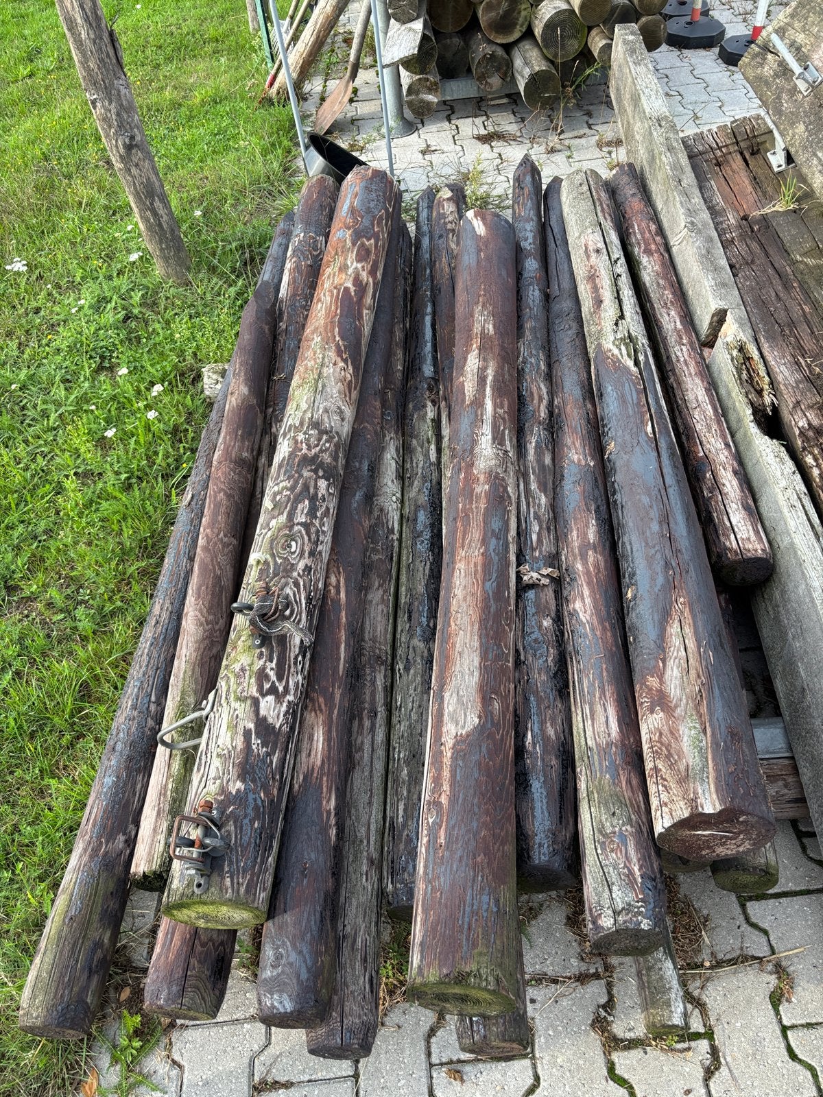 Partij gebruikte weidepalen en bielzen, Ophalen, Gebruikt, 25 cm of meer, Biels