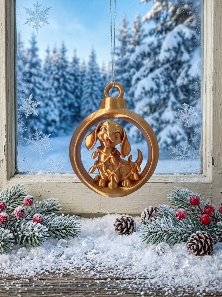 Unieke 3D-Geprinte Kersthanger Hondje met Kerstverlichting, Diversen, Emma3d-creations@outlook.com, Nieuw, Ophalen of Verzenden