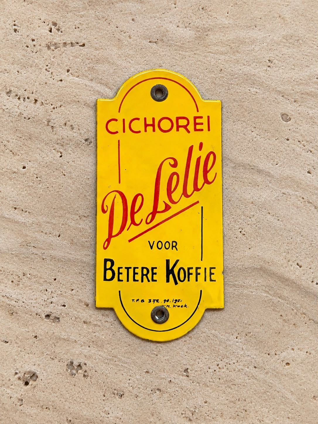 Vintage Emaille Reclamebord Cichorei De Lelie, Ophalen of Verzenden, Reclamebord