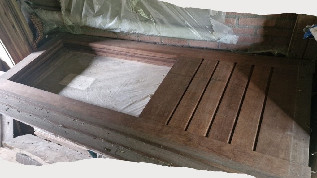 4 nieuwe hardhouten tuindeuren, Ophalen, 80 tot 100 cm, 200 tot 215 cm, Hout