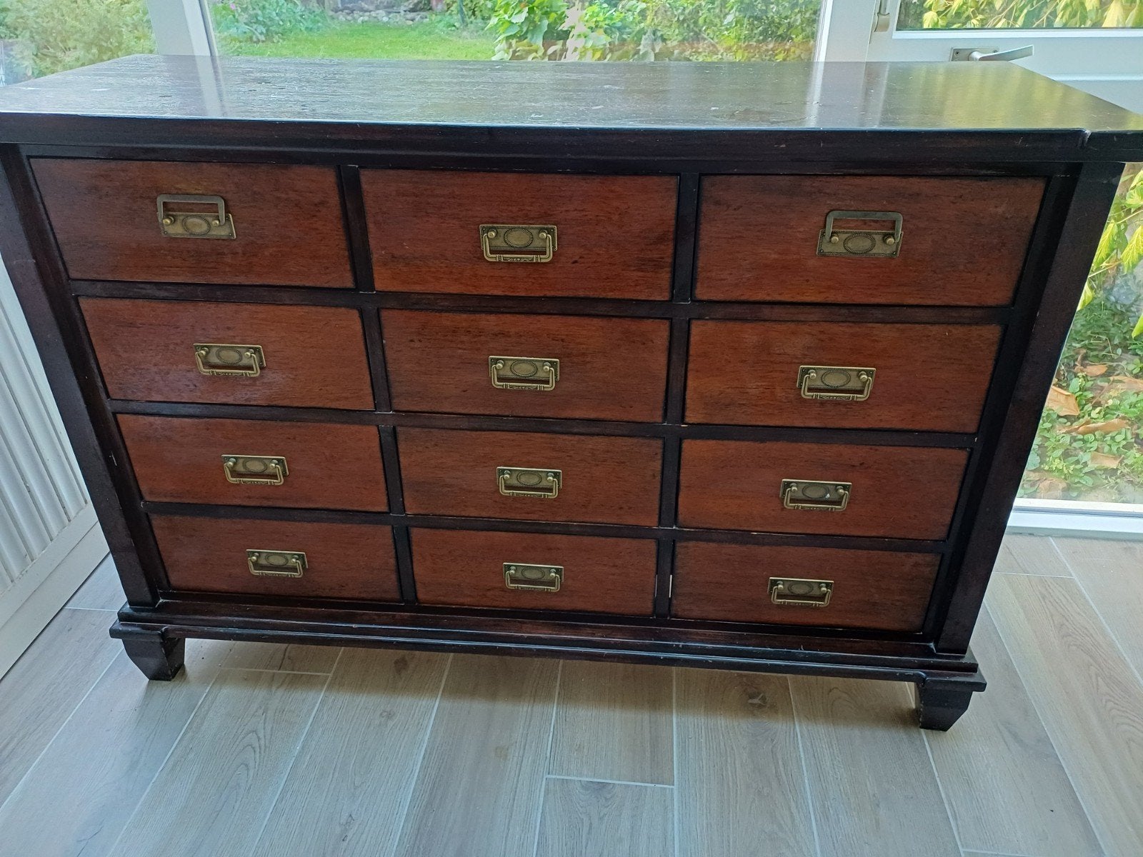 Houten ladekast - 140x50x95 cm, Ophalen, Gebruikt, 100 tot 150 cm, 5 laden of meer
