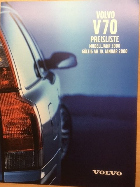 Volvo V70 Prijslijst 2000   - Duits  -   Zeer goede conditie, Boeken, Ophalen of Verzenden, Zo goed als nieuw, Volvo
