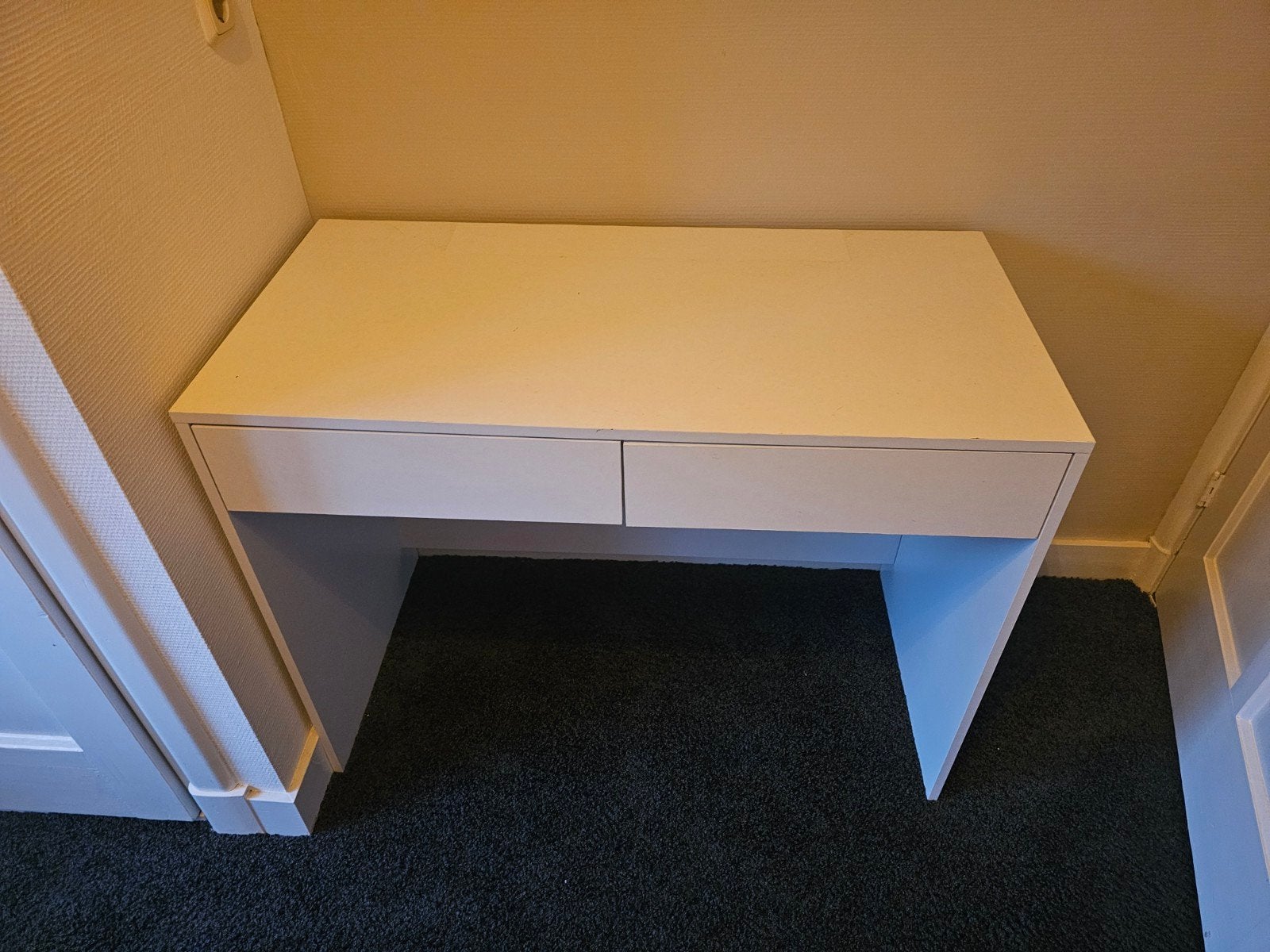 Wit bureau met lades - 75x100x50 cm, Gebruikt, Met lades, Spaanplaat of MDF, Ophalen of Verzenden