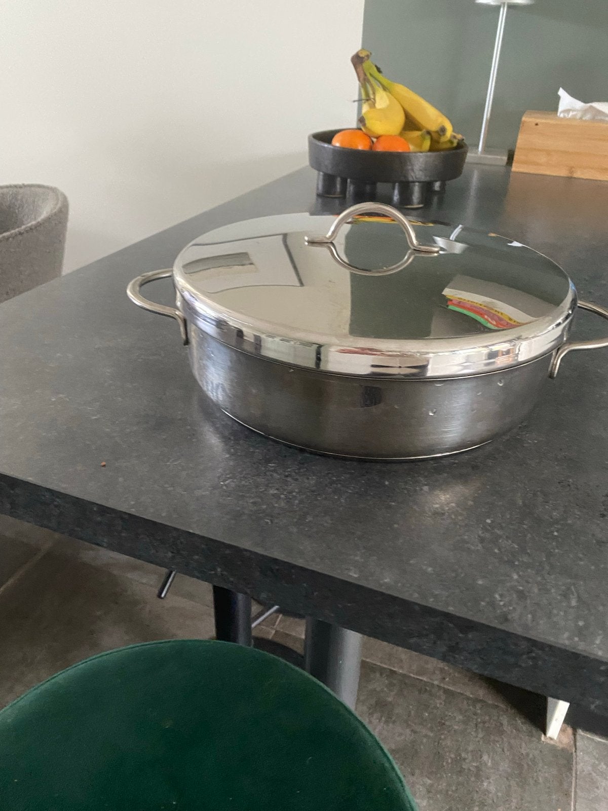 SIGG Switzerland Savoy hapjespan  RVS 24cm, Gebruikt, Braadpan, Met deksel, Ophalen of Verzenden