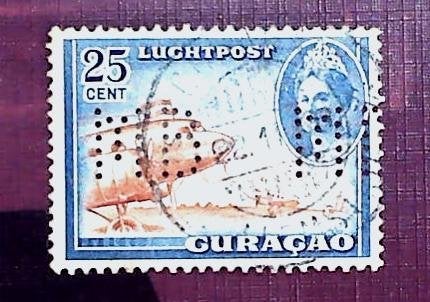 Curacao Luchtpost 25 cent Koningin Wilhelmina Gestempeld, Postzegels en Munten, Ophalen of Verzenden, T/m 1940, Gestempeld