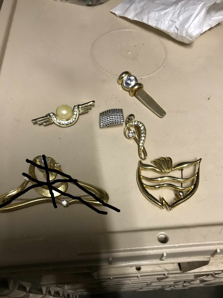 Diverse broches double, Ophalen of Verzenden, Gebruikt, Goud, Overige materialen