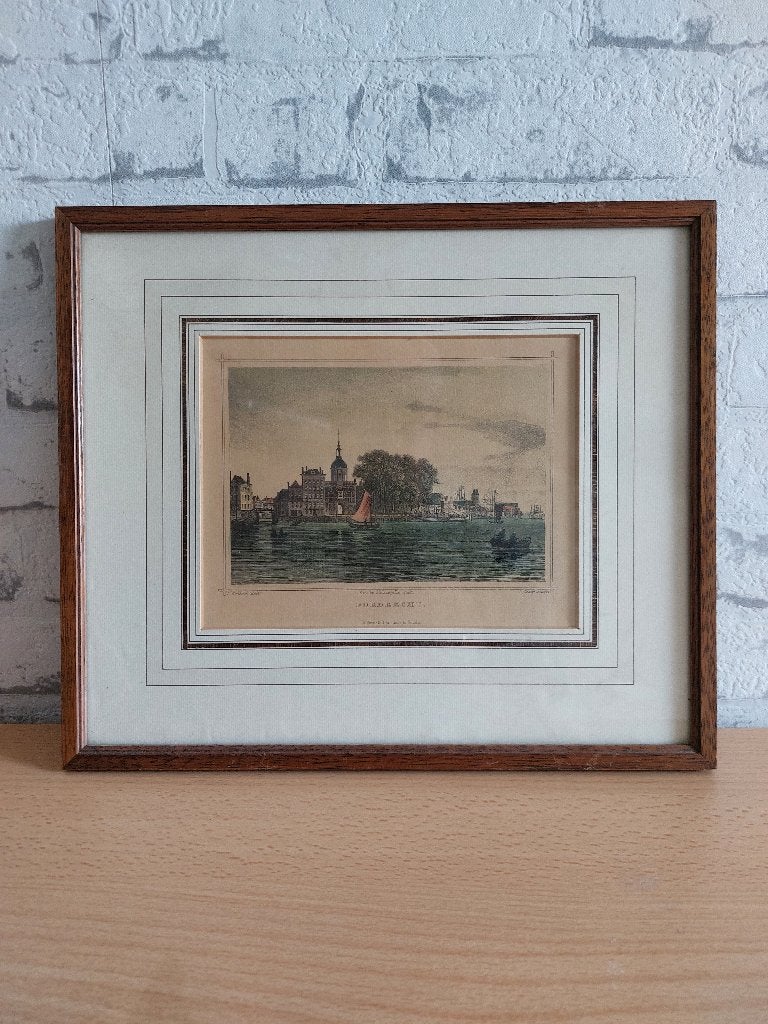 Schilderij, Ophalen, Ingelijst, Tekening, Stads- / dorpsgezicht