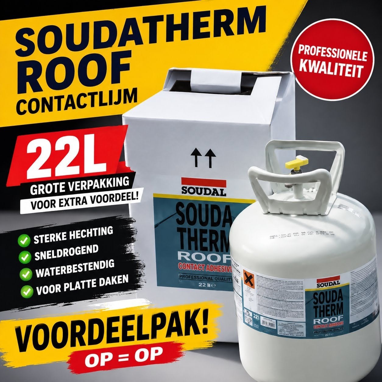 Soudatherm ROOF 330 isolatie hechtlijm drukvat € 95 excl., Ophalen, Overige materialen, Overige kleuren, Overige typen