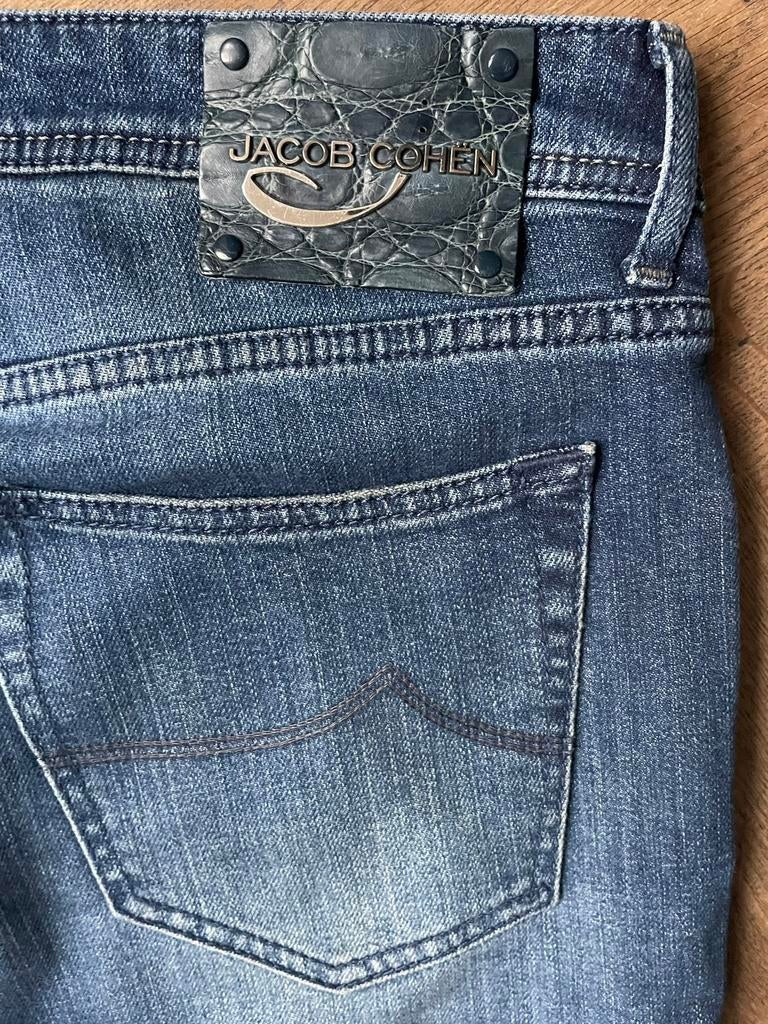 Exclusieve Jacob Cohen J620C maat 38, croco label/ingekort, Ophalen of Verzenden, Gedragen, Blauw, W36 - W38 (confectie 52/54)