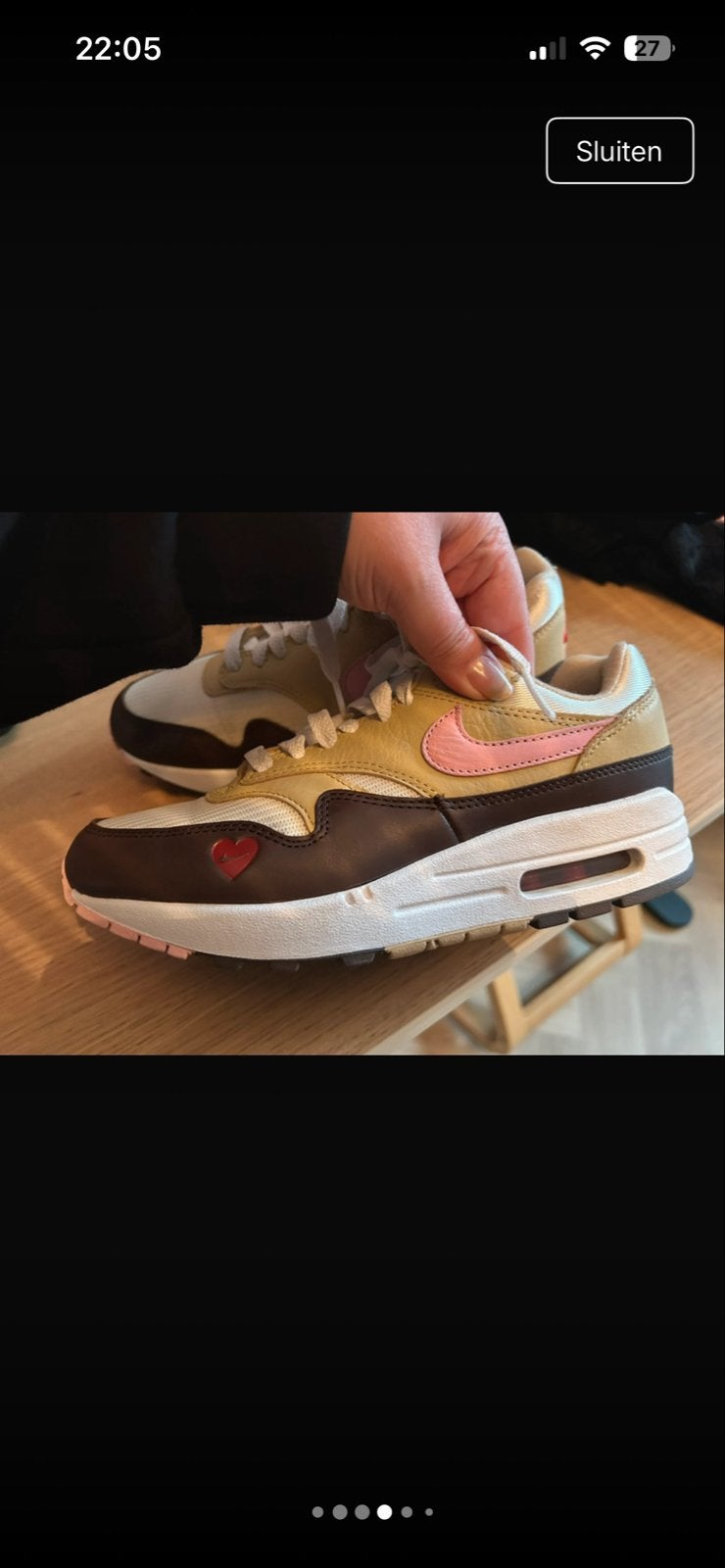 Nike Air Max 1 'Valentine's Day' sneakers, Kleding | Dames, Schoenen, Gedragen, Sneakers of Gympen, Bruin, Ophalen of Verzenden