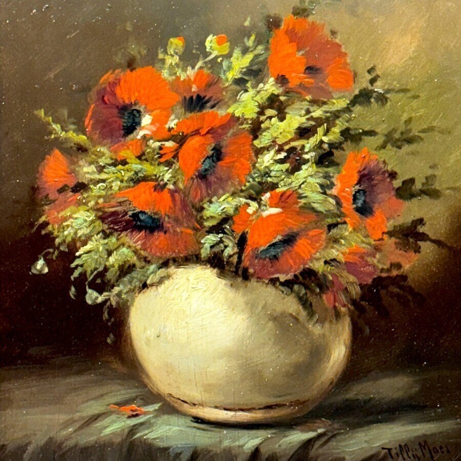 Tilly Moes (1899-1979), olieverfschilderijtje, Ophalen of Verzenden