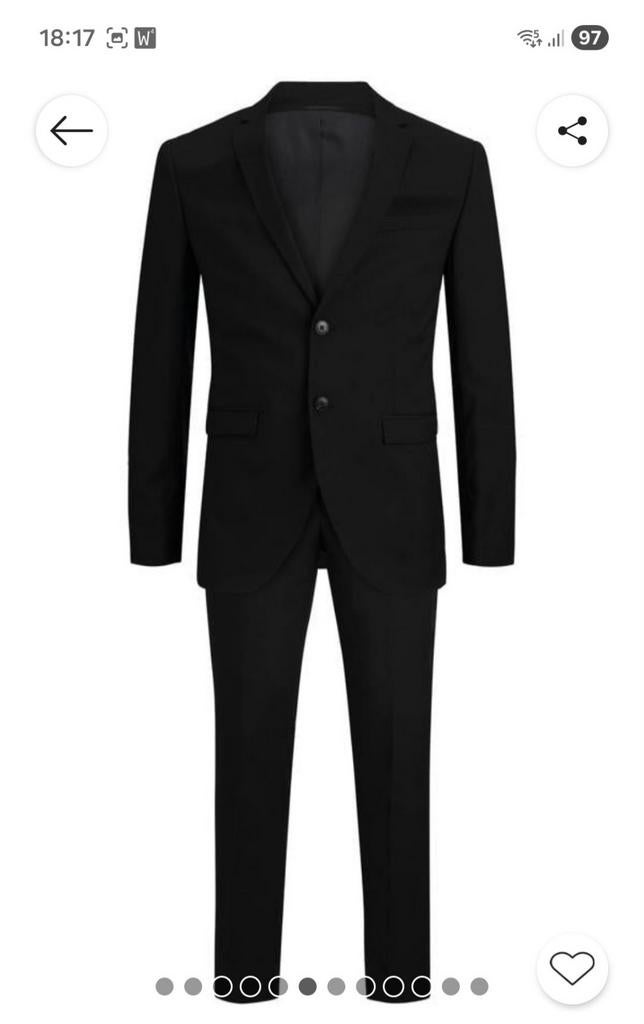 Zwart gala pak, Jack & Jones, maat 52 (32/32), incl blouse M, Kleding | Heren, Kostuums en Colberts, Ophalen of Verzenden, Zo goed als nieuw