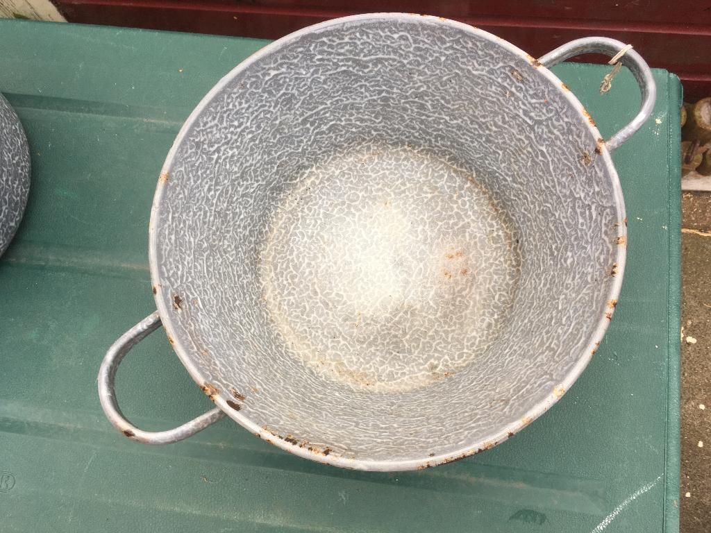 emaille pan grijs gewolkt, Ophalen of Verzenden
