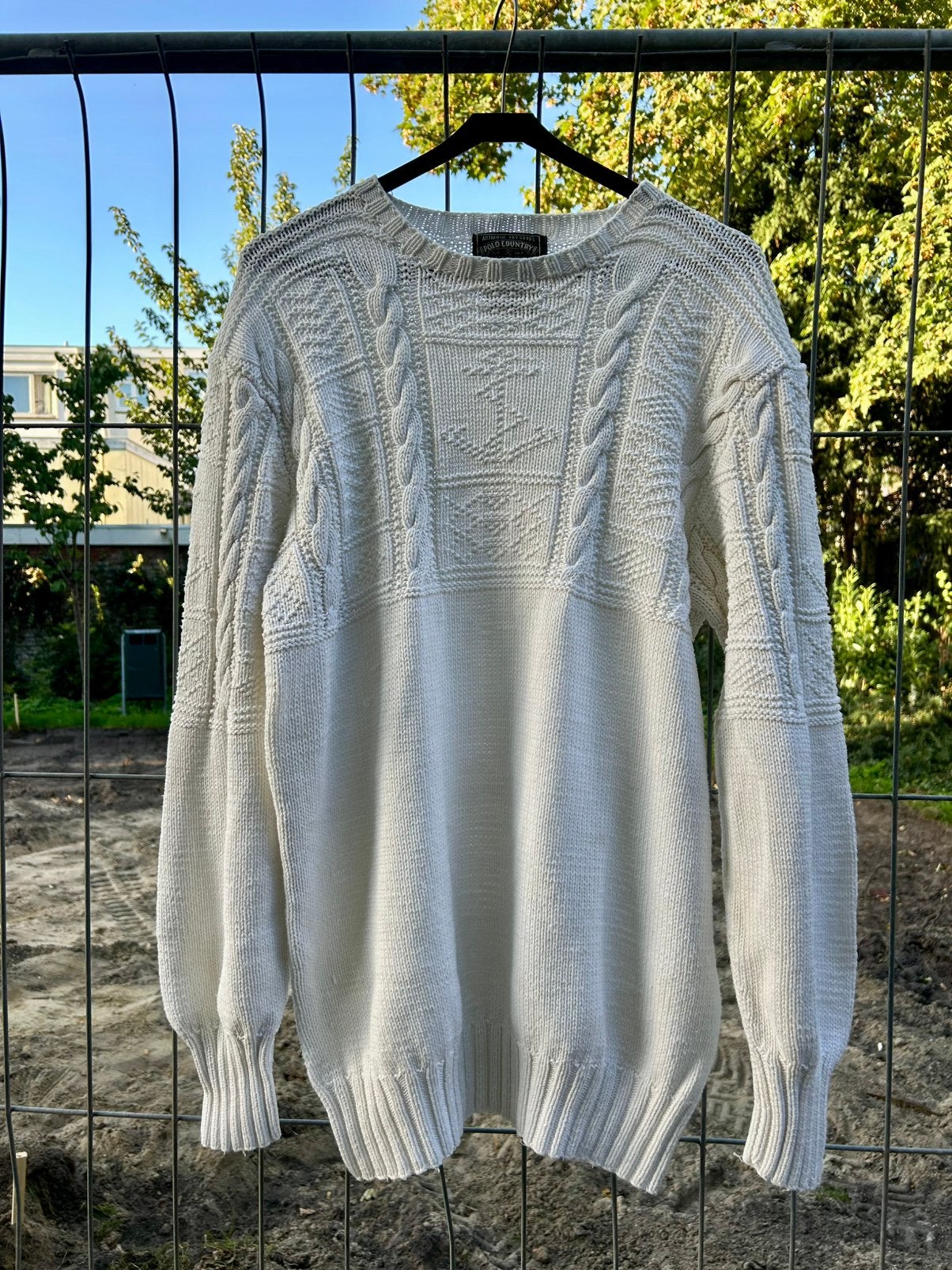Ralph Lauren Country Cable Hand-knit Trui RRL, Ophalen of Verzenden, Zo goed als nieuw, Maat 48/50 (M), Wit