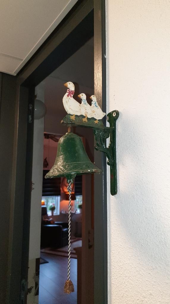 DEUR BRONS EENDJES WELKOM EN BEL 3 STUKS, Ophalen, Brons