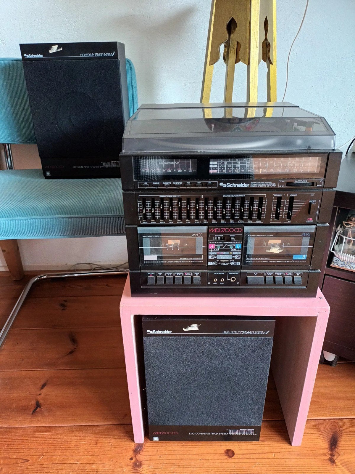Schneider Midi 2700 CD stereoset, Ophalen of Verzenden, Gebruikt, Cassettedeck, Overige merken