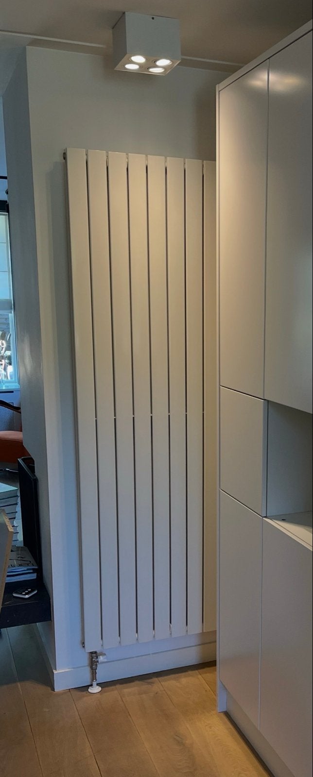 Designradiator wit - plieger 200x75cm, Doe-het-zelf en Verbouw, Verwarming en Radiatoren, Ophalen, Radiator, Zo goed als nieuw