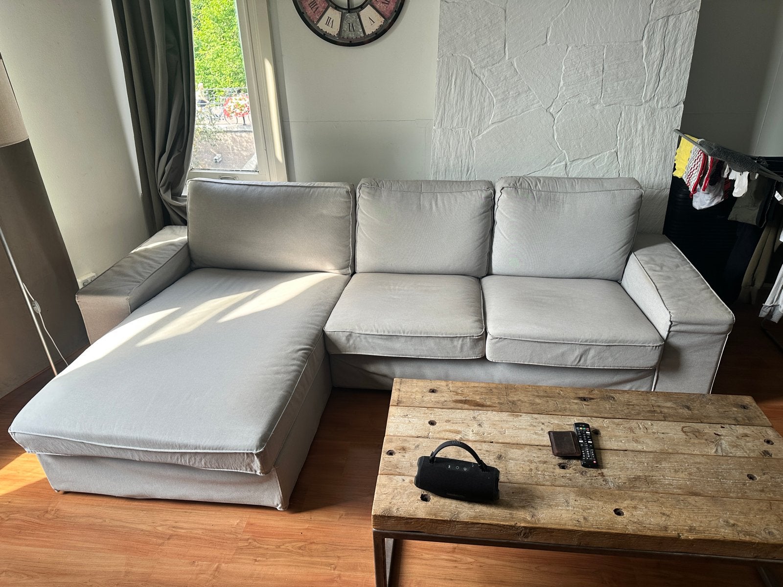 Comfortabele grijze hoekbank IKEA kivik, Huis en Inrichting, Banken | Bankstellen, Ophalen, 250 tot 300 cm, Gebruikt, 125 tot 150 cm