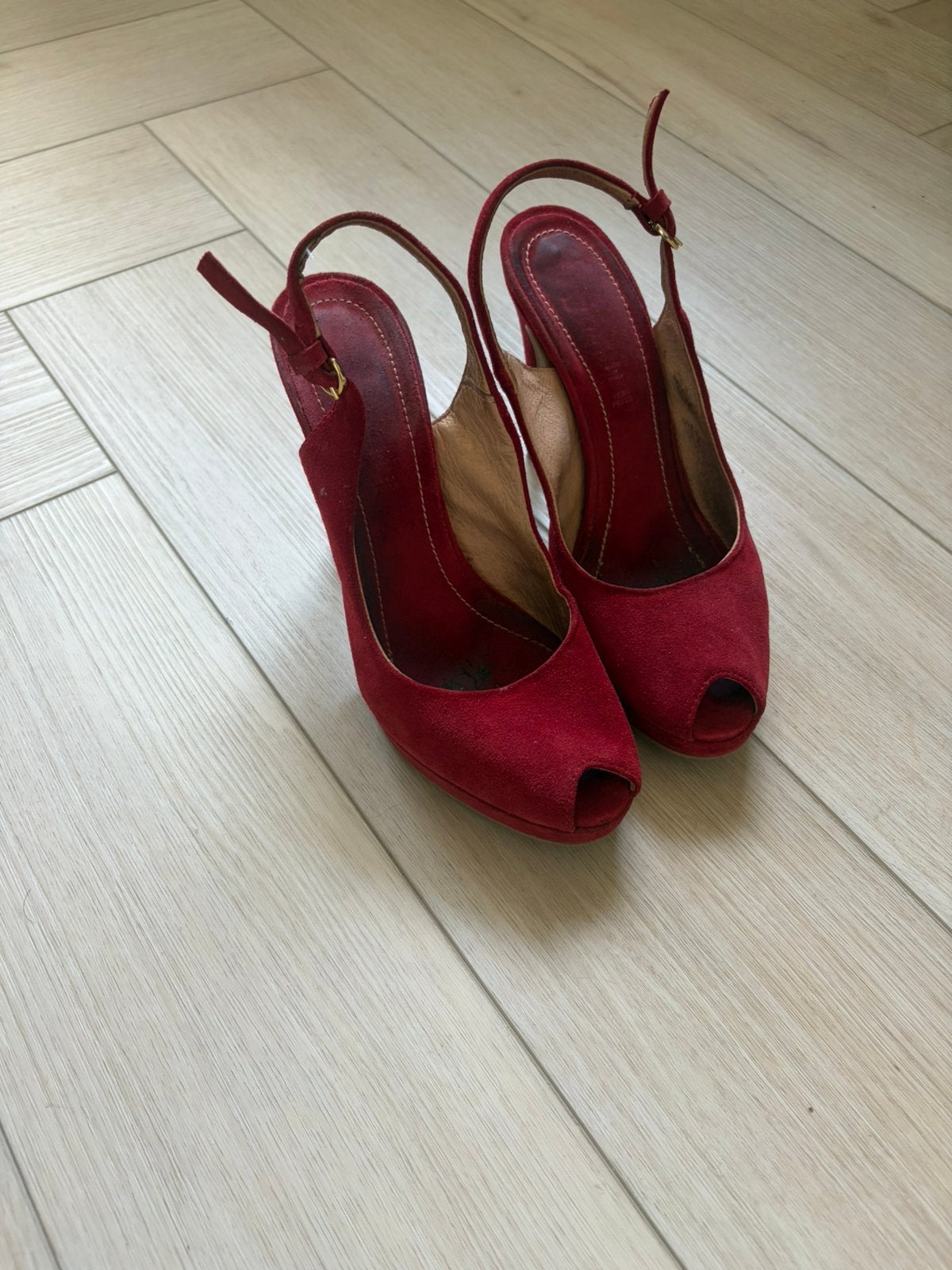 Slingback pumps hakken maat 38, Ophalen of Verzenden, Zo goed als nieuw, Rood