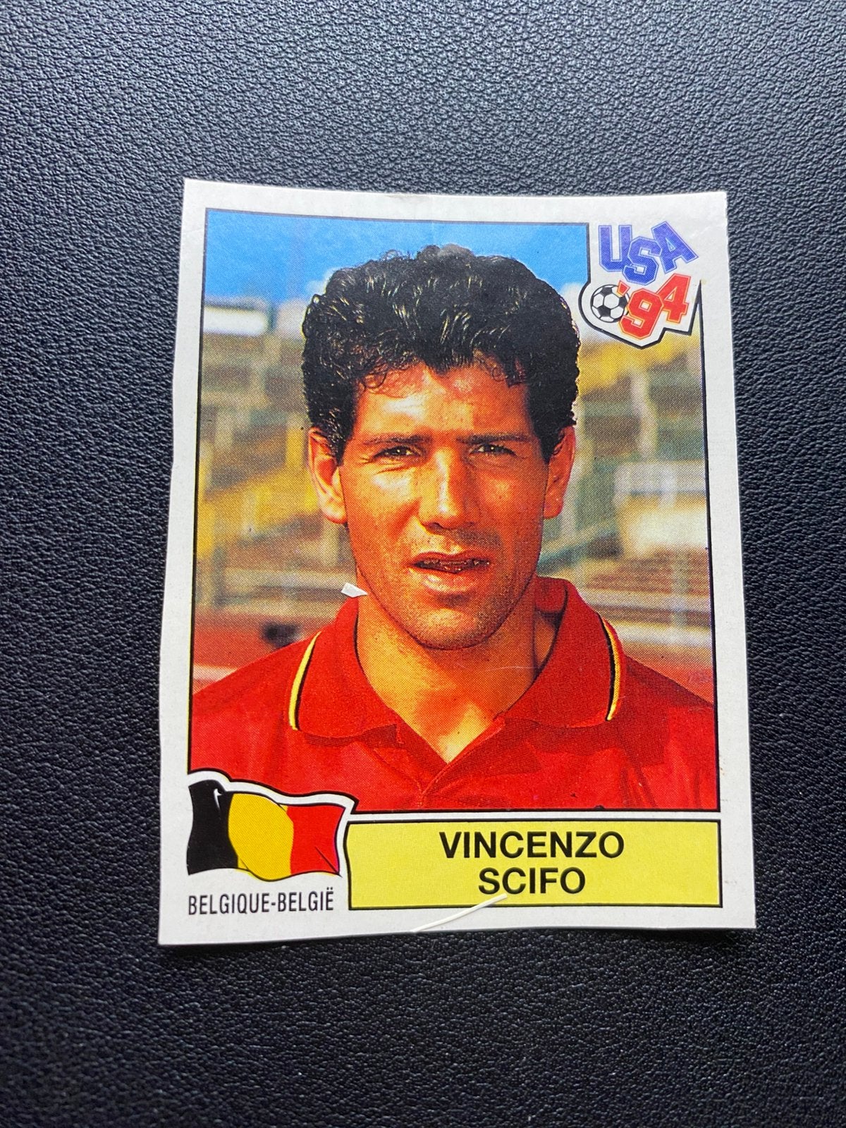 Vincenzo Scifo - België - Panini WK 1994, Ophalen of Verzenden, Zo goed als nieuw, Buitenlandse clubs, Poster, Plaatje of Sticker