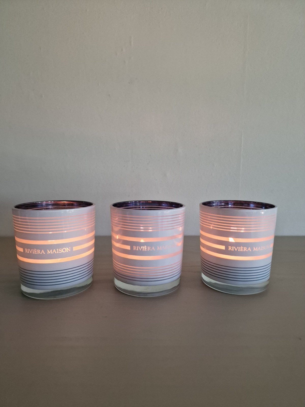 riviera maison windlicht stripe votive's hurricane, Ophalen of Verzenden, Nieuw, Kandelaar