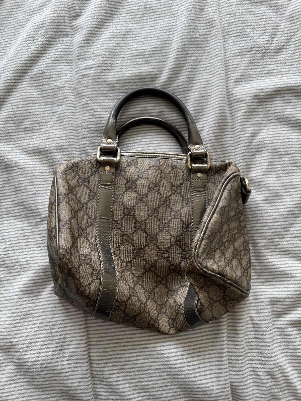 Gucci Joy Boston Bag GG Canvas Handtas, Ophalen of Verzenden, Gebruikt, Bruin, Handtas