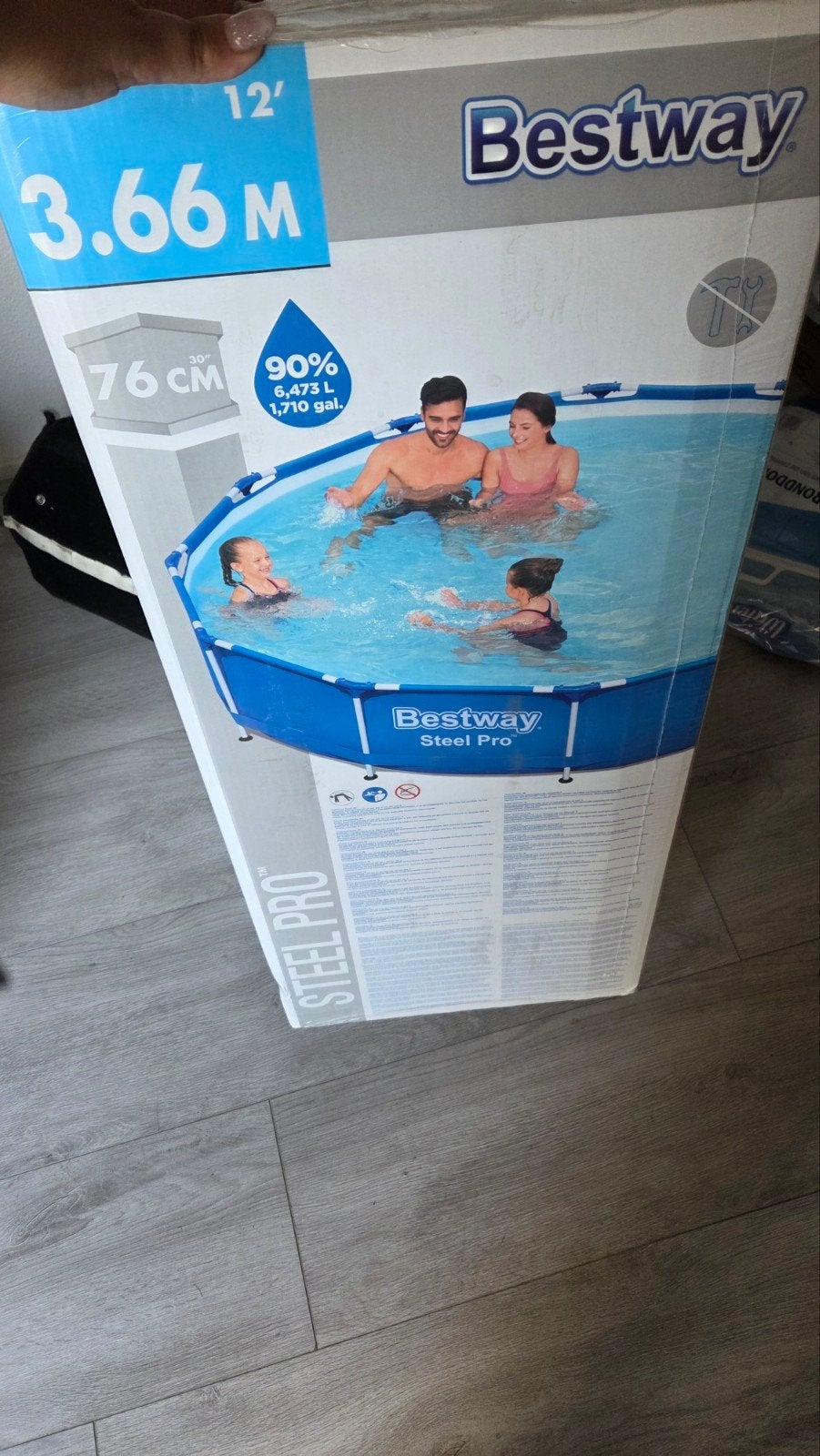 Bestway Steel Pro Opzetzwembad 3.66M x 76CM, Ophalen, Minder dan 80 cm, Rond, Opzetzwembad